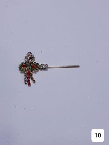 GOLDEN 2"BANSURI WITH LATKAN AND ROUND DESIGN