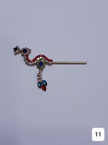 GOLDEN 2"BANSURI WITH PEACOCK DESIGN WITH LATKAN