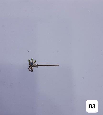 GOLDEN 1.5" BANSURI WITH MULTI STONES FOR LADDU GOPAL