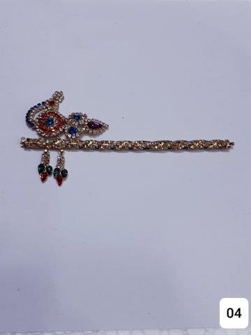 PEACOCK BANSURI WITH STONE WORK FOR LAADU GOPAL