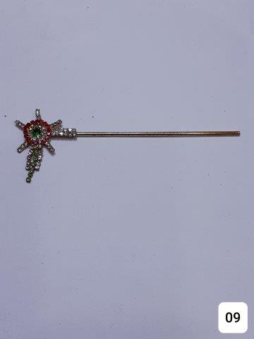 GOLDEN 4"BANSURI WITH LATKAN STONE