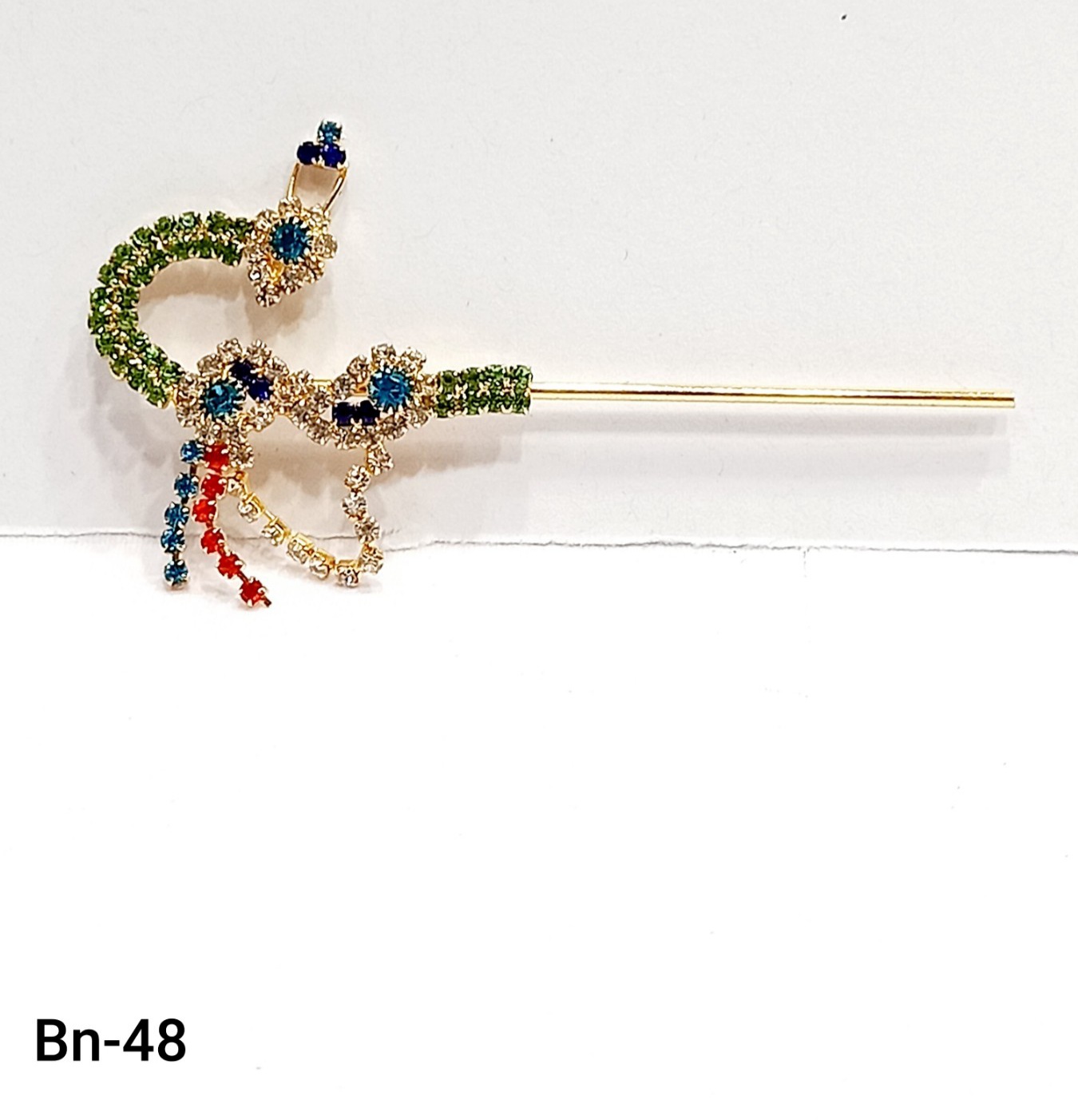 Metal body multi colour stone work Bansuri for Gopal ji