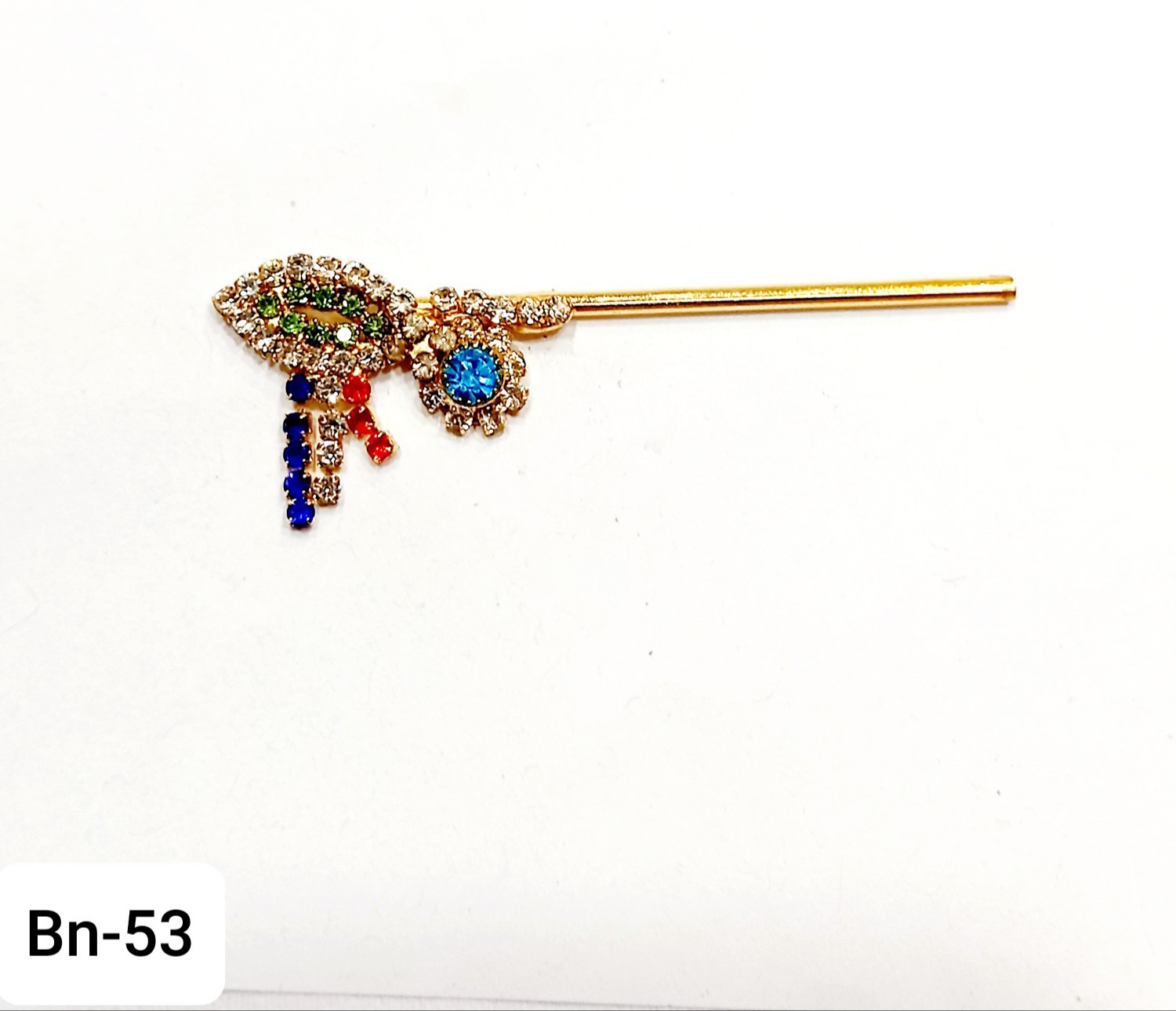 Metal body multi colour stone work Bansuri for Gopal ji