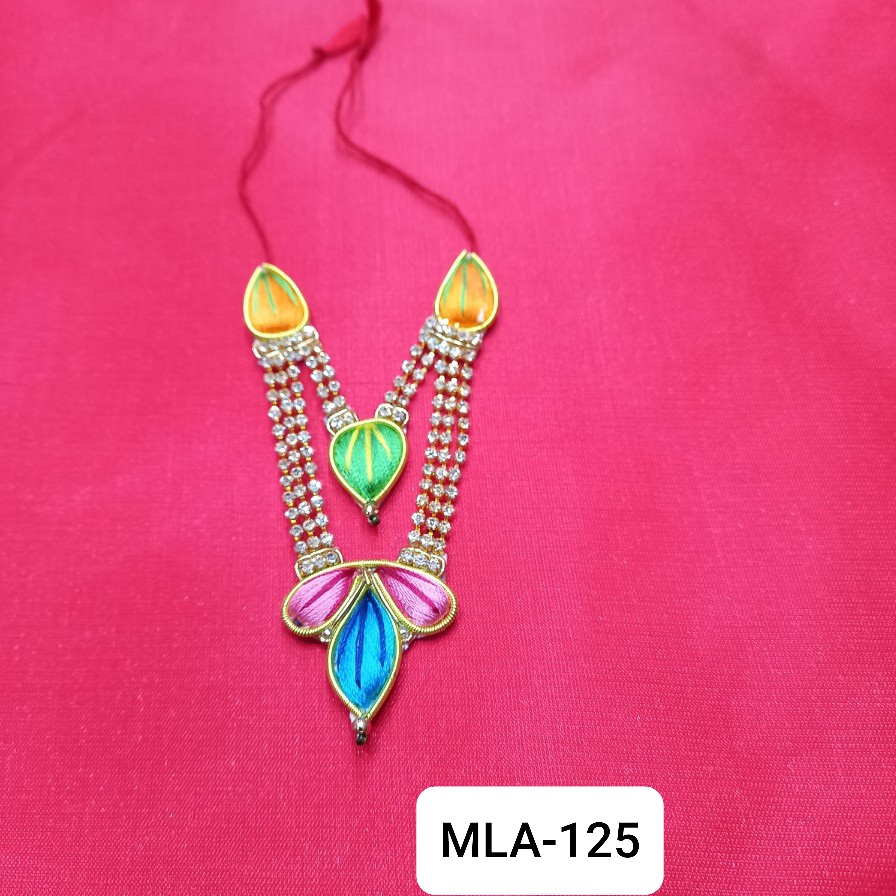 Zardoji mala with stone and resham thread